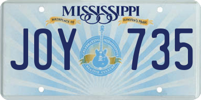 MS license plate JOY735