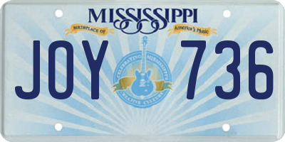 MS license plate JOY736
