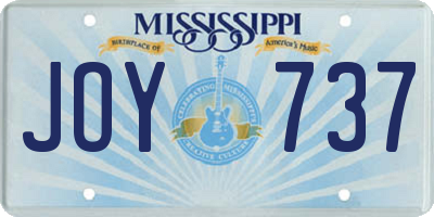 MS license plate JOY737