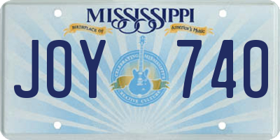 MS license plate JOY740