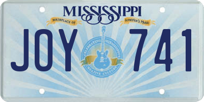 MS license plate JOY741