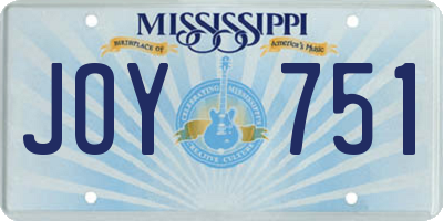 MS license plate JOY751