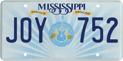 MS license plate JOY752