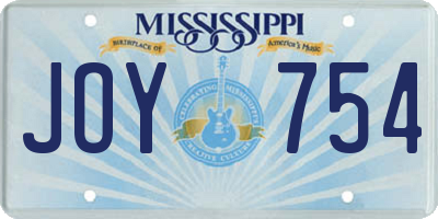MS license plate JOY754