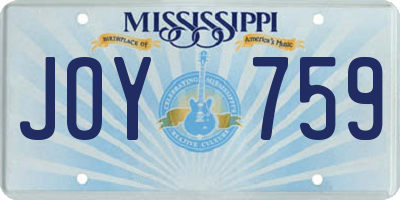 MS license plate JOY759