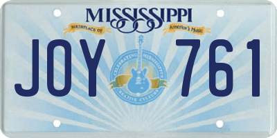 MS license plate JOY761