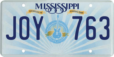 MS license plate JOY763