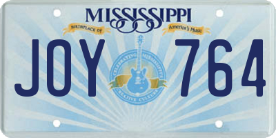 MS license plate JOY764