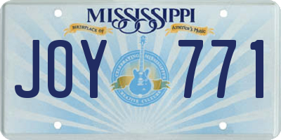 MS license plate JOY771