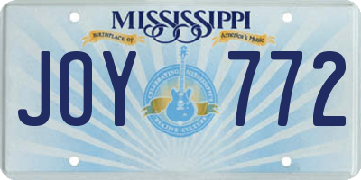 MS license plate JOY772