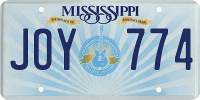 MS license plate JOY774