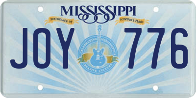MS license plate JOY776