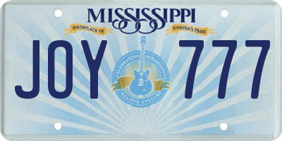 MS license plate JOY777