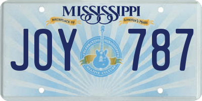 MS license plate JOY787