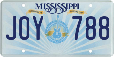 MS license plate JOY788