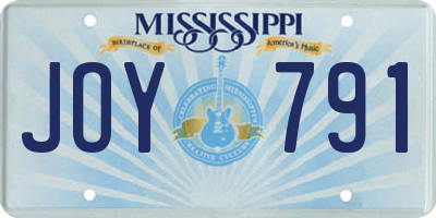 MS license plate JOY791
