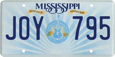 MS license plate JOY795