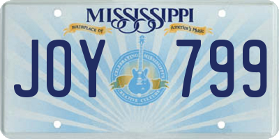 MS license plate JOY799