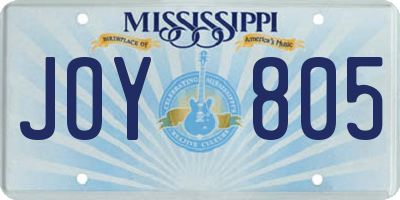 MS license plate JOY805
