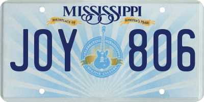 MS license plate JOY806