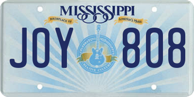 MS license plate JOY808