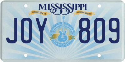 MS license plate JOY809