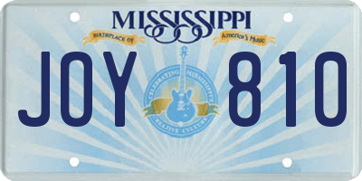 MS license plate JOY810