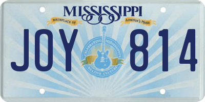MS license plate JOY814