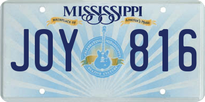 MS license plate JOY816