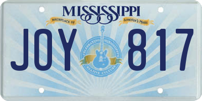 MS license plate JOY817