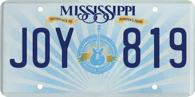 MS license plate JOY819