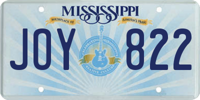 MS license plate JOY822