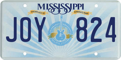 MS license plate JOY824