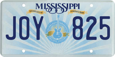 MS license plate JOY825