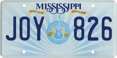 MS license plate JOY826