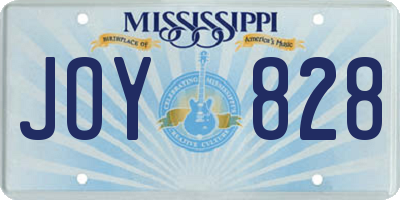 MS license plate JOY828