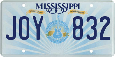 MS license plate JOY832