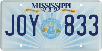 MS license plate JOY833