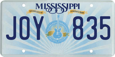 MS license plate JOY835