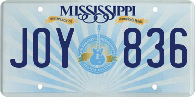MS license plate JOY836