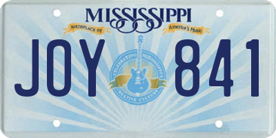 MS license plate JOY841