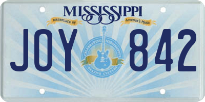MS license plate JOY842