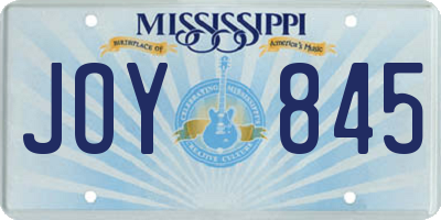 MS license plate JOY845