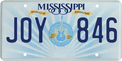MS license plate JOY846