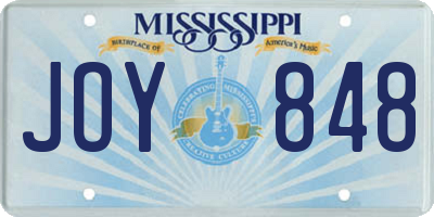 MS license plate JOY848
