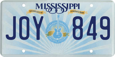 MS license plate JOY849