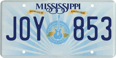 MS license plate JOY853