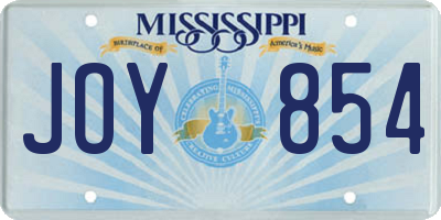 MS license plate JOY854