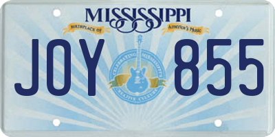 MS license plate JOY855
