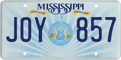 MS license plate JOY857
